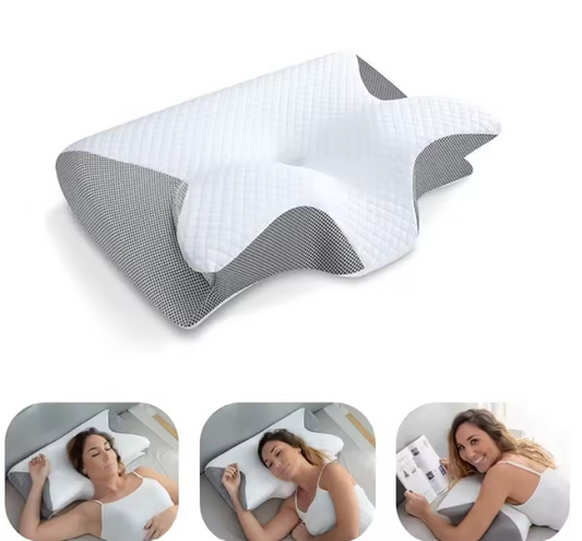 Cervical Support Pillow Memory Foam Neck Pillow for Pain Relief Non Collapse Ergonomic Pillow for Sleeping Travel Home Use