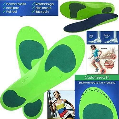 Orthotic Insoles for Arch Support Plantar Fasciitis Flat Feet Back & Heel Pain