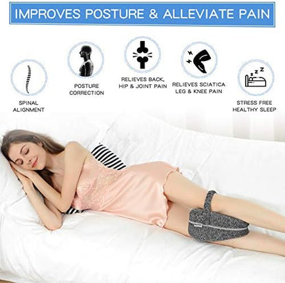 Leg Pillow Orthopedic Knee Pillow Memory Leg Knees Pain Cushion for Side Sleeper