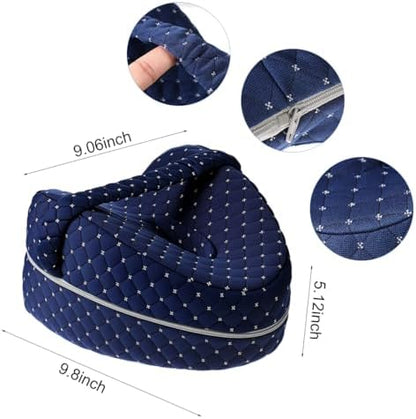 Leg Pillow Memory Foam Knee Pillow for Sleeping Alignment Pillows for Side Sleepers with Adjustable Strap