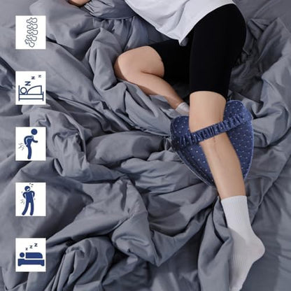 Leg Pillow Memory Foam Knee Pillow for Sleeping Alignment Pillows for Side Sleepers with Adjustable Strap