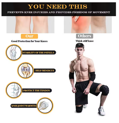 Protect your knees with anti-slip EVA foam knee pads. Perfect for volleyball, football, dance & sports. Comfortable, durable & shock-absorbing design.