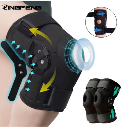 Patella Hinged Knee Braces Orthopedic For Knee Pain With Springs Compression Removable Steel Splint Support Knee Sleeve