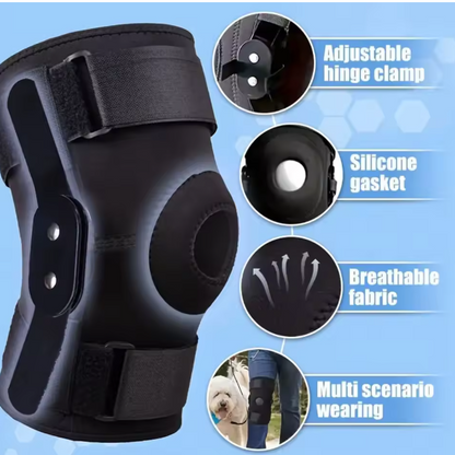 Patella Hinged Knee Braces Orthopedic For Knee Pain With Springs Compression Removable Steel Splint Support Knee Sleeve