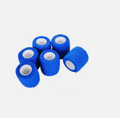 6 PCS First Aid Medical Self-Adhesive Elastic Bandage Gauze Tape Blue, 5cm