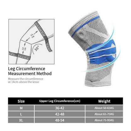 Knee Support Sleeve Adjustable Strap - Arthritis Pain, Injury Recovery, Running, Workout