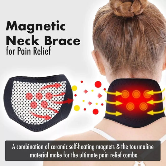 Self Heating Magnetic Neck Support Brace Collar Pain Relief Heat Pad