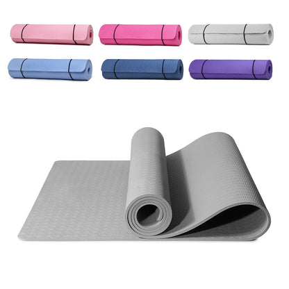 TPE Yoga Mat 10mm Thick Gym Exercise Fitness Pilates Workout Mat NON-SLIP