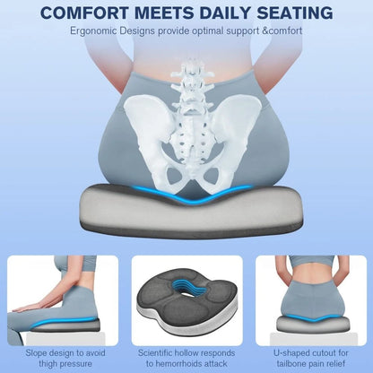 Donut Cushion Memory-Foam Medical Ring Seat Pain Relief Orthopedic Pillow Coccyx