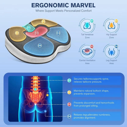 Donut Cushion Memory-Foam Medical Ring Seat Pain Relief Orthopedic Pillow Coccyx