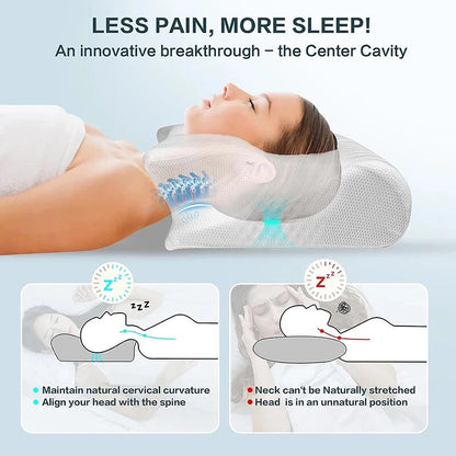 Ergonomic Memory Foam Pillow For Cervical Neck Shoulder Orthopedic Pain Relief