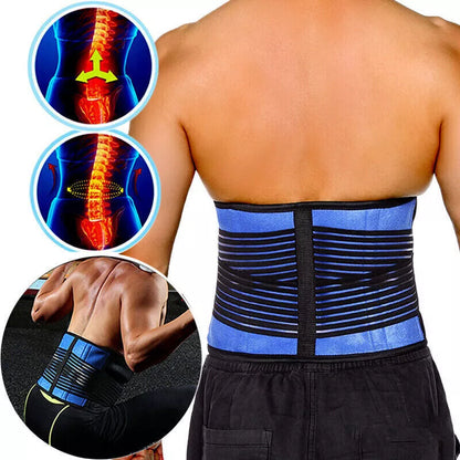 Adjustable Neoprene Double Pull Lumbar Support Lower Back Belt Brace Pain Relief