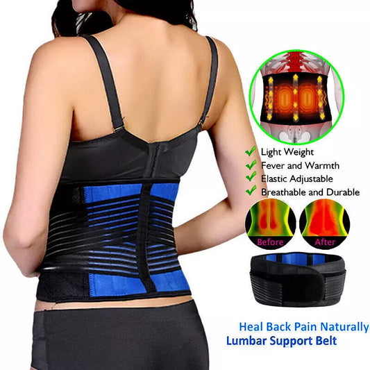 Adjustable Neoprene Double Pull Lumbar Support Lower Back Belt Brace Pain Relief
