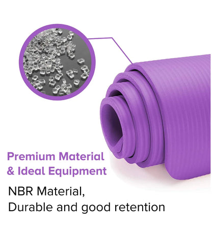 Yoga Mat 10mm Thick Exercise Mat Gym Workout Fitness Pilates Home Non Slip NBR