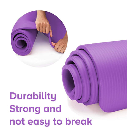 Yoga Mat 10mm Thick Exercise Mat Gym Workout Fitness Pilates Home Non Slip NBR