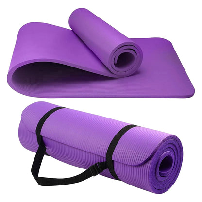 Yoga Mat 10mm Thick Exercise Mat Gym Workout Fitness Pilates Home Non Slip NBR