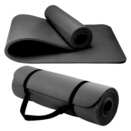 Yoga Mat 10mm Thick Exercise Mat Gym Workout Fitness Pilates Home Non Slip NBR