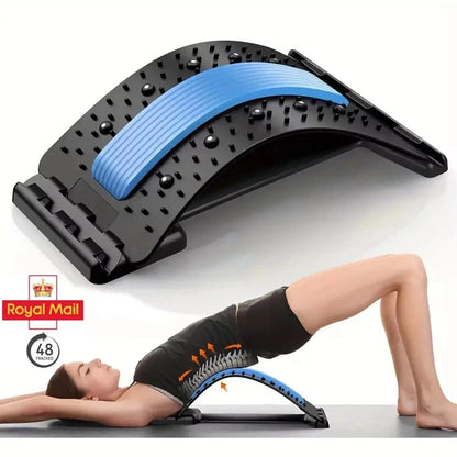 Lower Back Lumbar Pain Spine Stretcher Posture Relief Cracker Support Massager