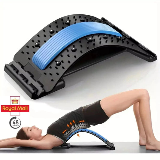Lower Back Lumbar Pain Spine Stretcher Posture Relief Cracker Support Massager