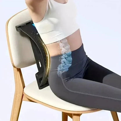 Lower Back Lumbar Pain Spine Stretcher Posture Relief Cracker Support Massager