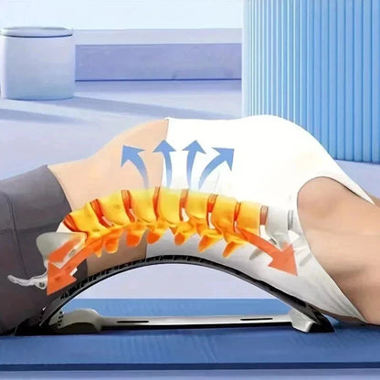 Lower Back Lumbar Pain Spine Stretcher Posture Relief Cracker Support Massager