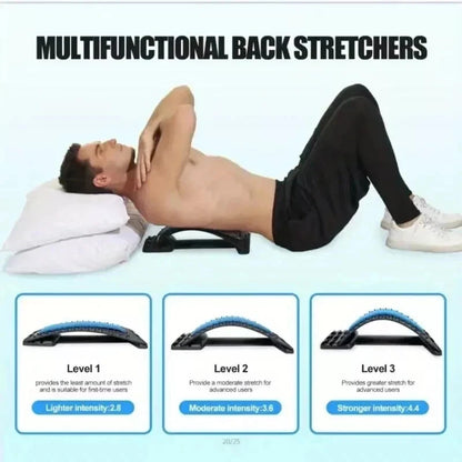 Lower Back Lumbar Pain Spine Stretcher Posture Relief Cracker Support Massager