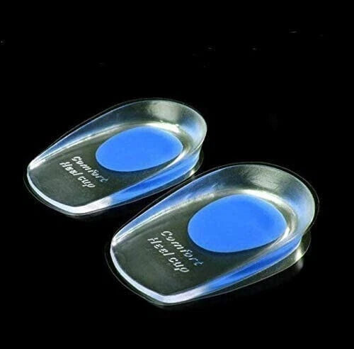 Silicone Heel Support Shoe Pads Gel Orthotic Plantar Insert Pair Insoles Cushion